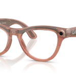 Ray-Ban Meta Skyler Gen 2 Standard Shiny Transparent Peach / Clear to Brown Transitions Lenses