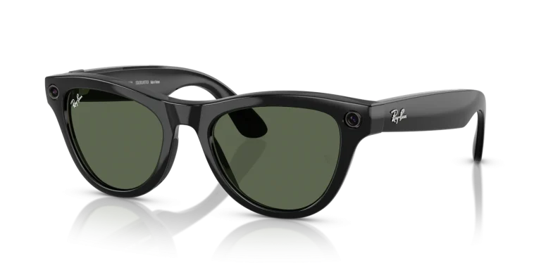 Ray-Ban Meta Skyler Standard Shiny Black / G-15 Green Lenses