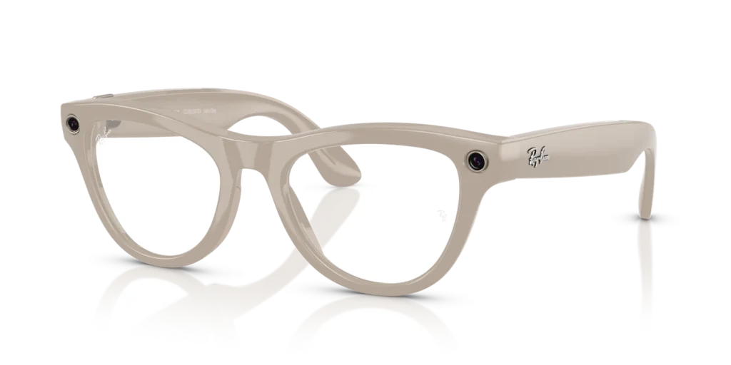 Ray-Ban Meta Skyler Standard Shiny Chalky Gray / Clear to Sapphire Transitions Lenses