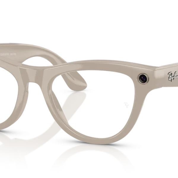 Ray-Ban Meta Skyler Standard Shiny Chalky Gray / Clear to Sapphire Transitions Lenses