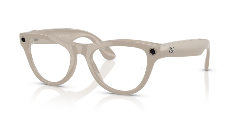 Ray-Ban Meta Skyler Standard Shiny Chalky Gray / Clear to Sapphire Transitions Lenses