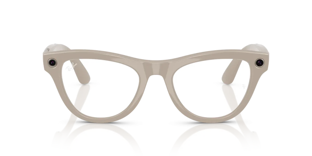 Ray-Ban Meta Skyler Standard Shiny Chalky Gray / Clear to Sapphire Transitions Lenses
