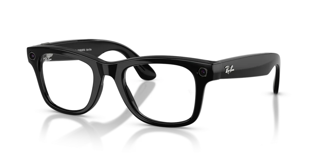 Ray-Ban Meta Wayfarer Gen 2 Large Shiny Black / Clear to Graphite Green Transitions Lenses