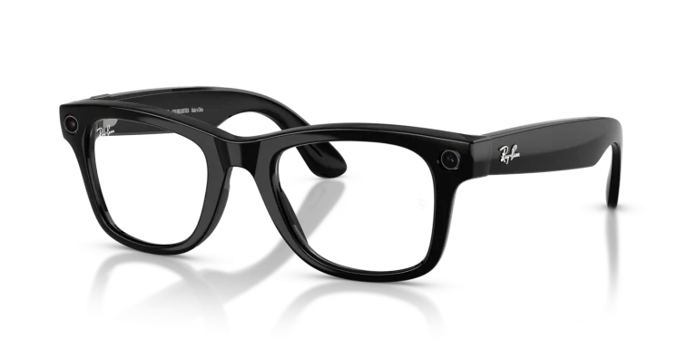 Ray-Ban Meta Wayfarer Gen 2 Large Shiny Black / Clear to Graphite Green Transitions Lenses