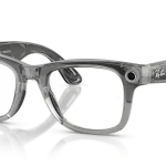 Ray-Ban Meta Wayfarer Gen 2 Large Shiny Transparent Grey / Clear to Sapphire Transitions Lenses